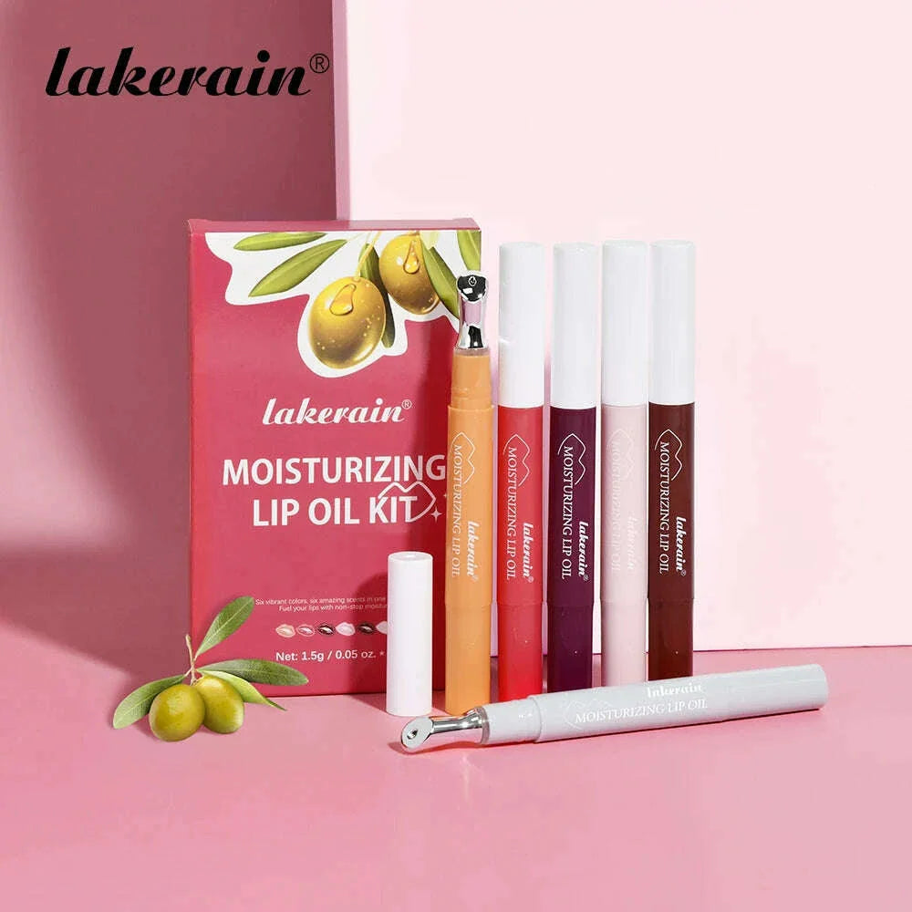 lakerain6 color lip essence set lasting moisturizing light lip lines moisturizing hydration honey rose fragrance lip balm