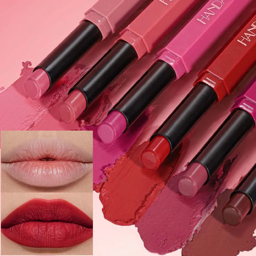 Red Matte Velvet Lipstick Waterproof Lasting Brown Lipstick Pencil Non Stick Cup Moisturize Lipstick Not Fading Sexy...