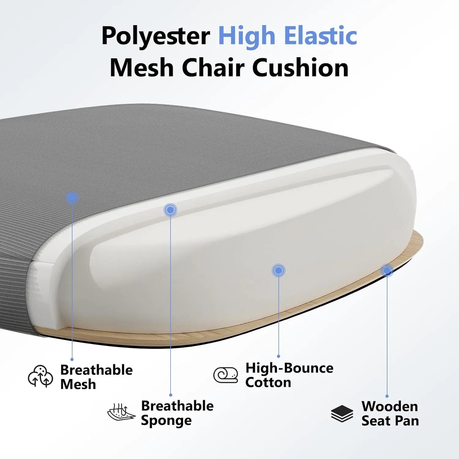 High Back Ergonomic Office Chair M903, Mesh Computer Desk Chair with Wheels, Adjustable Lumbar Support, Customized - Kimlud