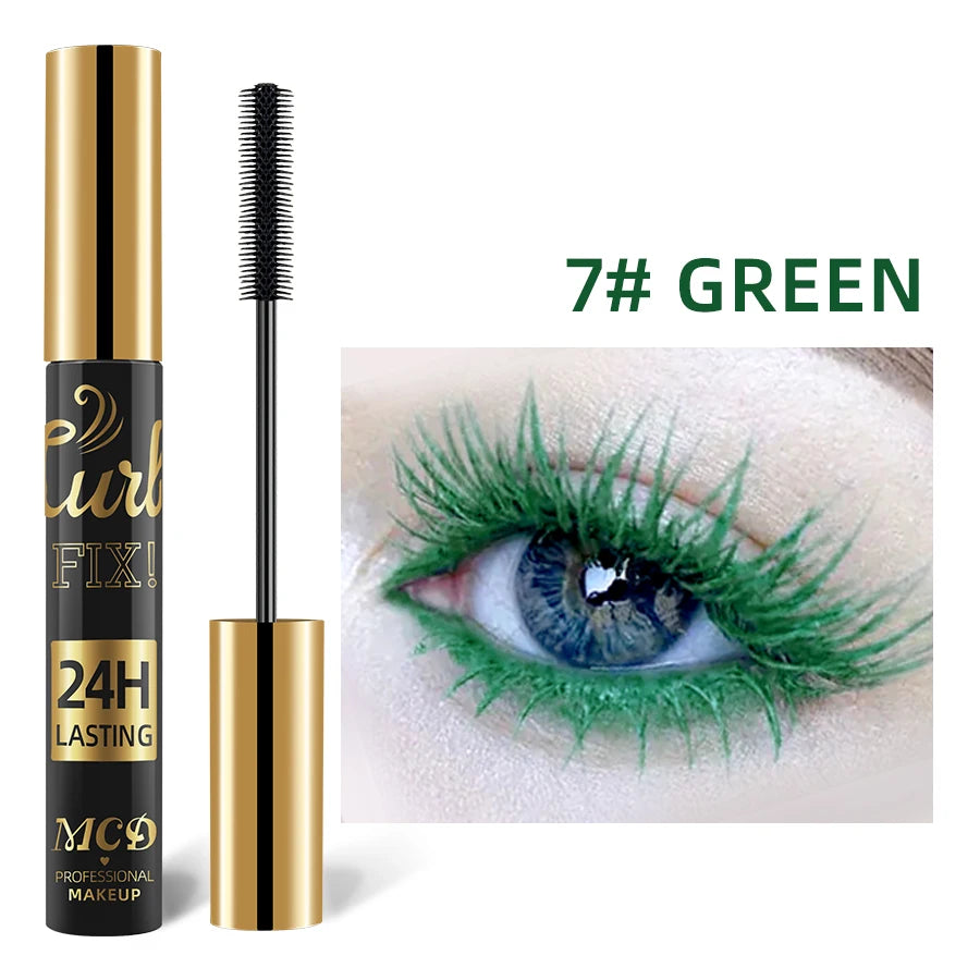 5D Waterproof Mascara Vibrant 9 Color-Lasting Curl Ink Formula -Eyeliner Extension Blue Green Black Eye Makeup Cosmetic