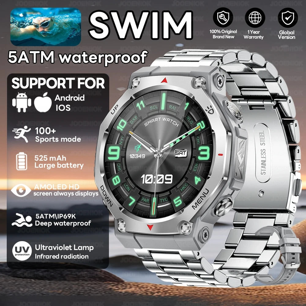 New For Huawei T-Rex 3 GPS Smart Watch 10ATM Waterproof 525mAh Battery Bluetooth Call Flashlight Military Sports Smartwatch Men