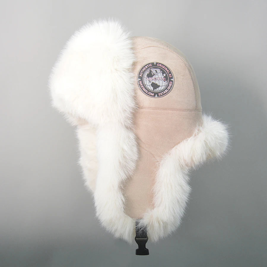 2025 New Men's 100% Natural Fake Fox Fur Bomber Hats Winter Russian Man Warm Faux Fox Fur Hat Male Fake Fur Caps