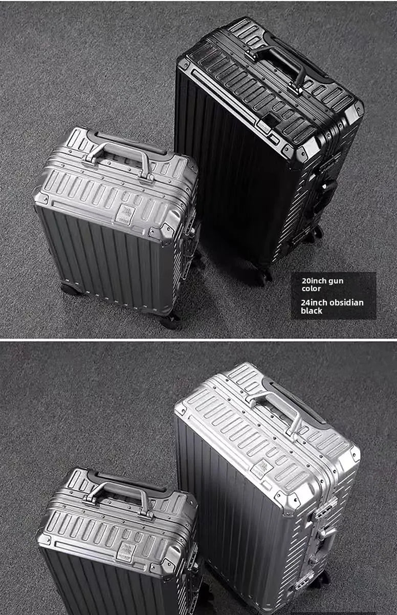 New ultra sturdy aluminum frame luggage, high aesthetic board case, universal wheel business travel box set, optional 20-28 inch