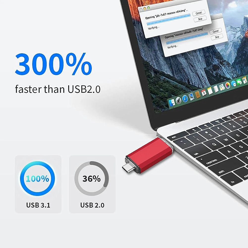 2TB OTG USB Flash Drive USB 3.0 Type C For iPhone ipad 1TB 512GB 256G Pendrive Samsung Huawei Xiaomi Android Laptop Memory Stick - Kimlud