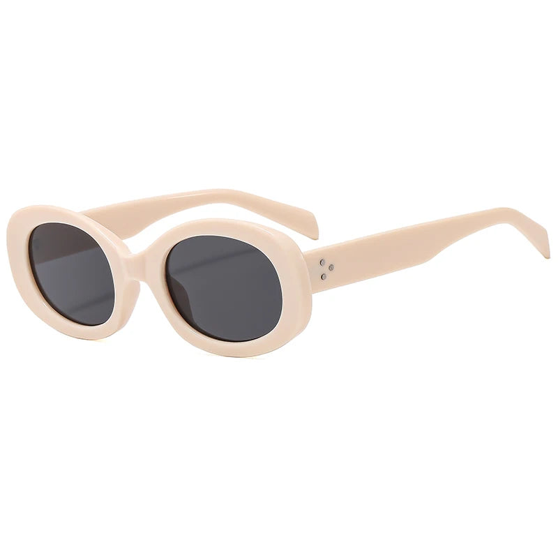 Versatile Fashion Sunglasses New Oval Frame Sun Glasses Retro Small Frame Eyeglasses Y2K Street Photo Glasses Female - Kimlud