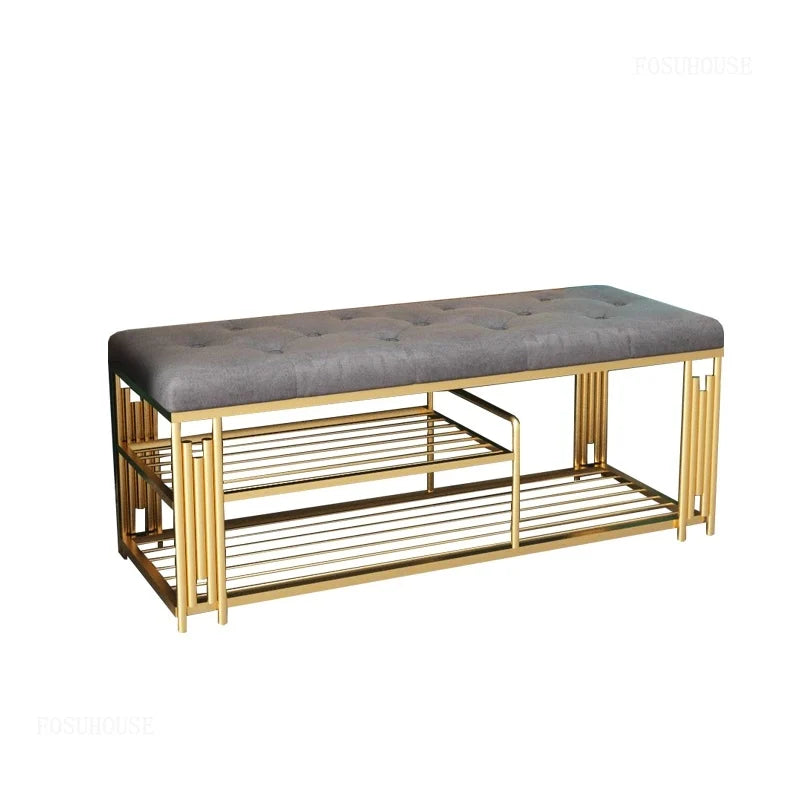 Fashion Cloakroom Hotel Shoe Changing Stools Light Luxury Living Room Storage Ottomans Creative Household Furniture Shoe Shelf T - Kimlud