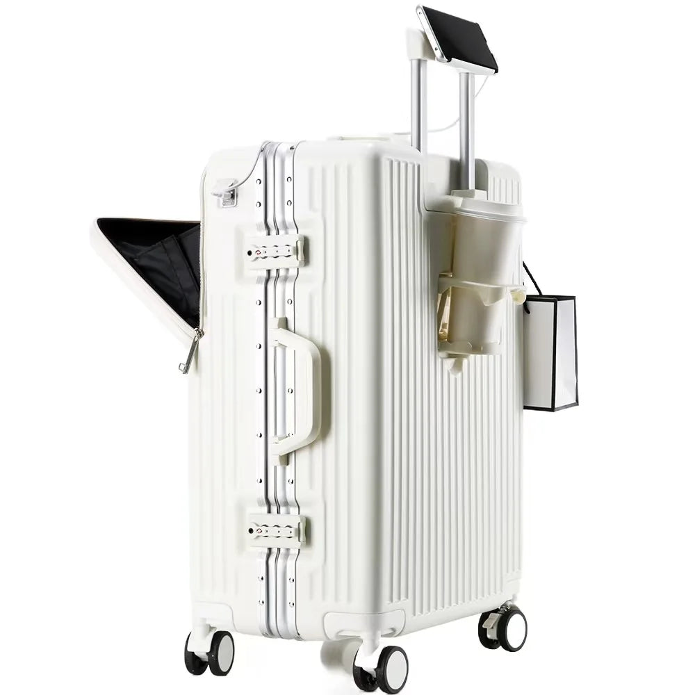Luggage Large Capacity 2025 New Multi-function Suitcase Aluminium Frame Trolley Case 20/24/27 inch Boarding Cabin Box