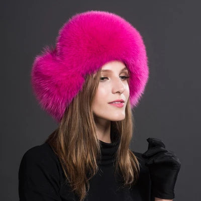 Women Natural Raccoon Fur Caps Ushanka Hats for Winter Thick Warm Ears Fashion Bomber Pom Pom Hat Lady Real Fox Fur Cap Pompon