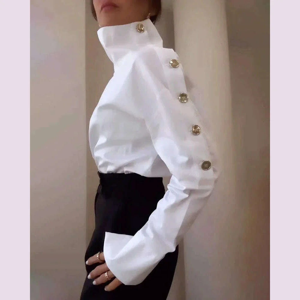 New Fashion Shirt For Women Women 2025 Casual Long-sleeve Button Women's Blouse Spring Chic White Tops Office Shirts Female