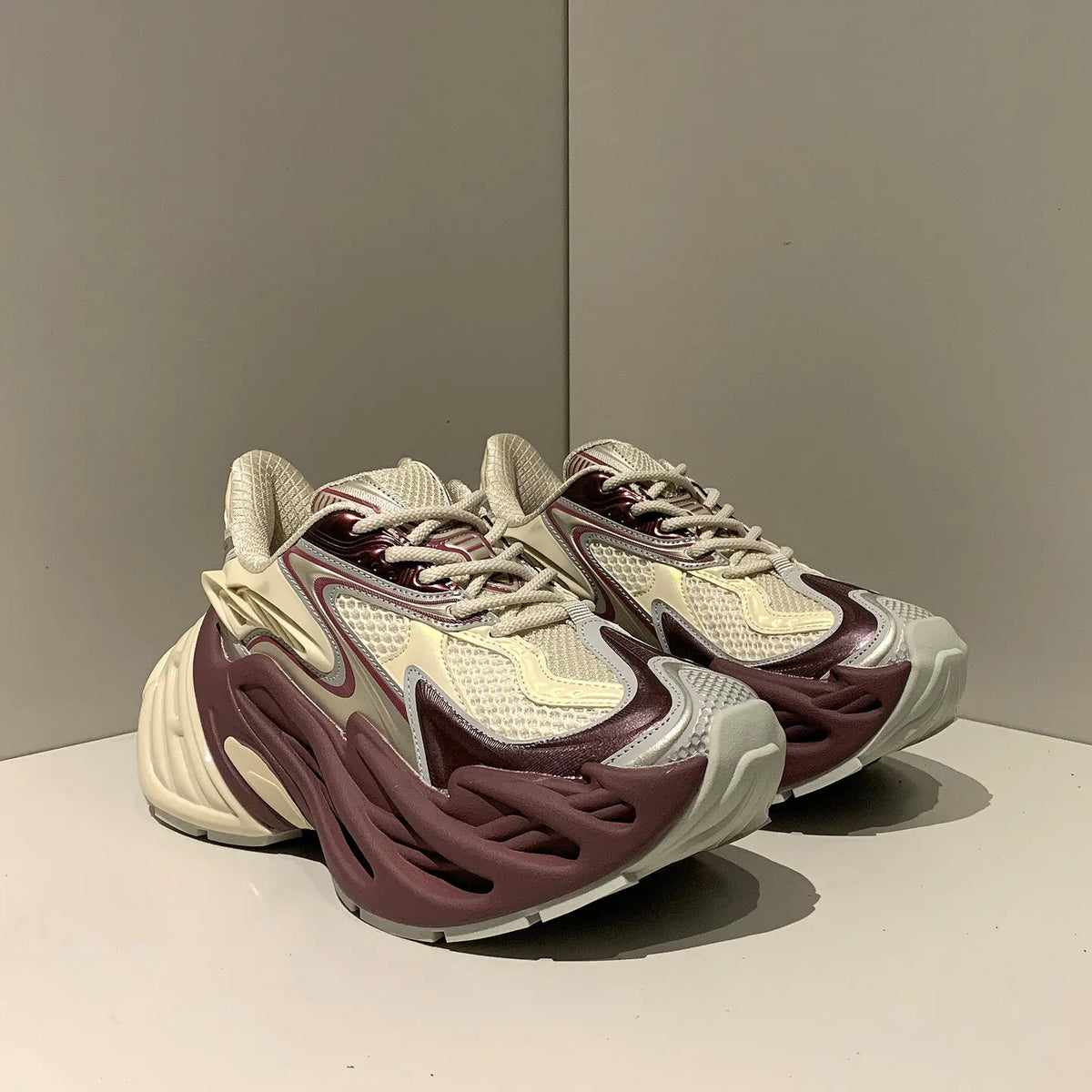 2026 Spring Dad-Style Couple's Ankle Boots Compact and Fashionable Mecha-Style Personalized Casual Boots Height-Increasing Style