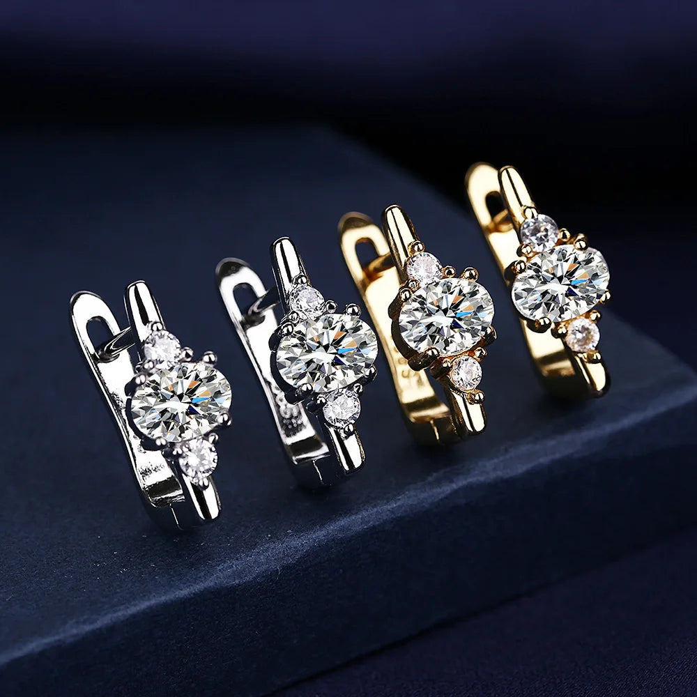Wholesale Sweet Sapphire Earrings Jewelry Oval Shape Zircon Gemstone Stud Earrings Accessories Women Wedding Engagement...