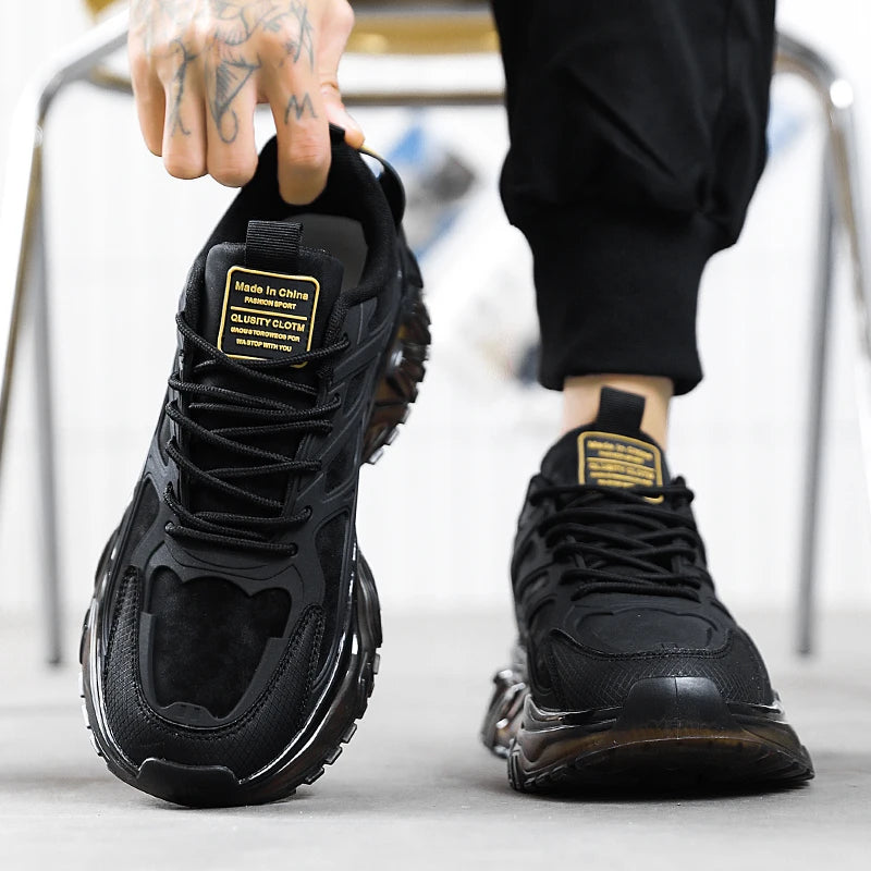 Men's Casual Sports Shoes, Suitable for All Seasons, Large Size Men's Everyday Footwear, with Thick-Soled Cushioning and Low-Top Design, Both Stylish and Practical, Ideal for Commuting; Reinforced Shoelace Design, Non-Slip an