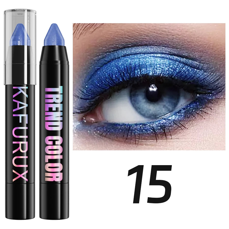 19 color 1pcs Smoky Dark Green Eyeshadow Pen Stick Waterproof Metallic Glitter Eye Shadow Highlighter Pencil Makeup Tool Cosmet