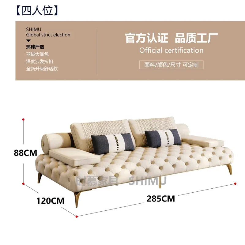 Italian Genuine Leather Sofas Sectional Modern Luxry Designer Loveseat Sofa 3 Piece Set Woonkamerbanken Living Room...