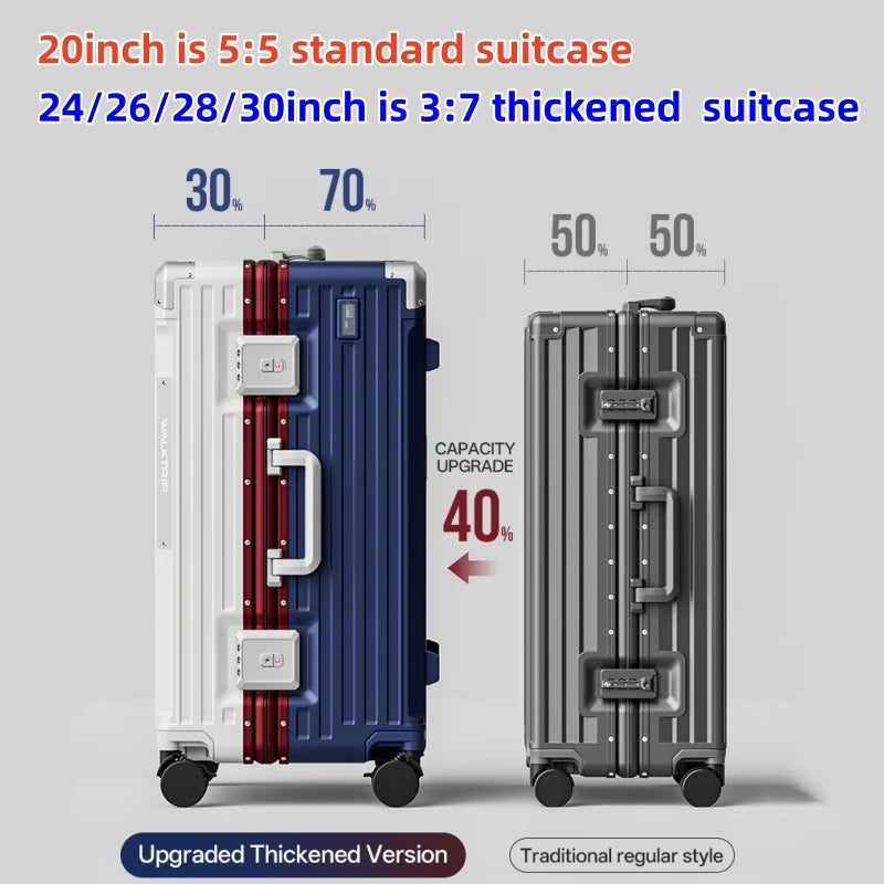 Rolling Luggage Large Capacity Travel Suitcase Hard Shell Thicken PC Material with Aluminum Frame TSA Lock 20/24/26/28/30inch