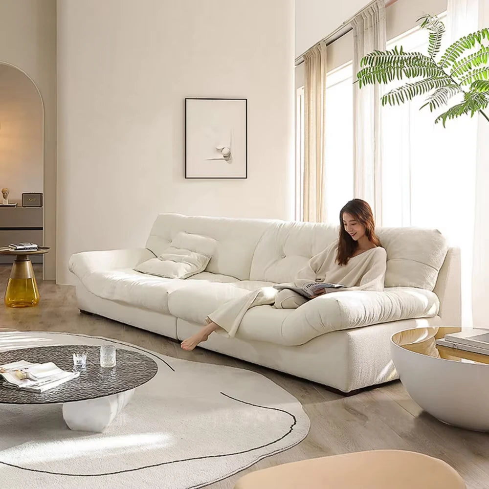 A Modern Design High-end Living Room Sofa with Frosted Leather | Kimlud Luxury Sofa