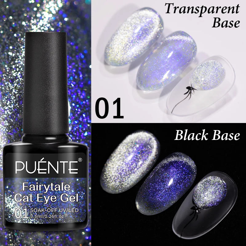 7.5ML Sparkling Reflective Glitter Gel Nail Polish Pink Purple Red Blue Colors Dark Flashing Nail Gel Soak Off UV Nail Varnish