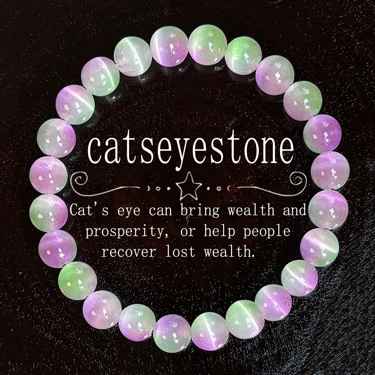 1pc/Pink and purple cat's eye bracelet symbolizes wealth and prosperity. A jewelry gift for women, perfect for all...