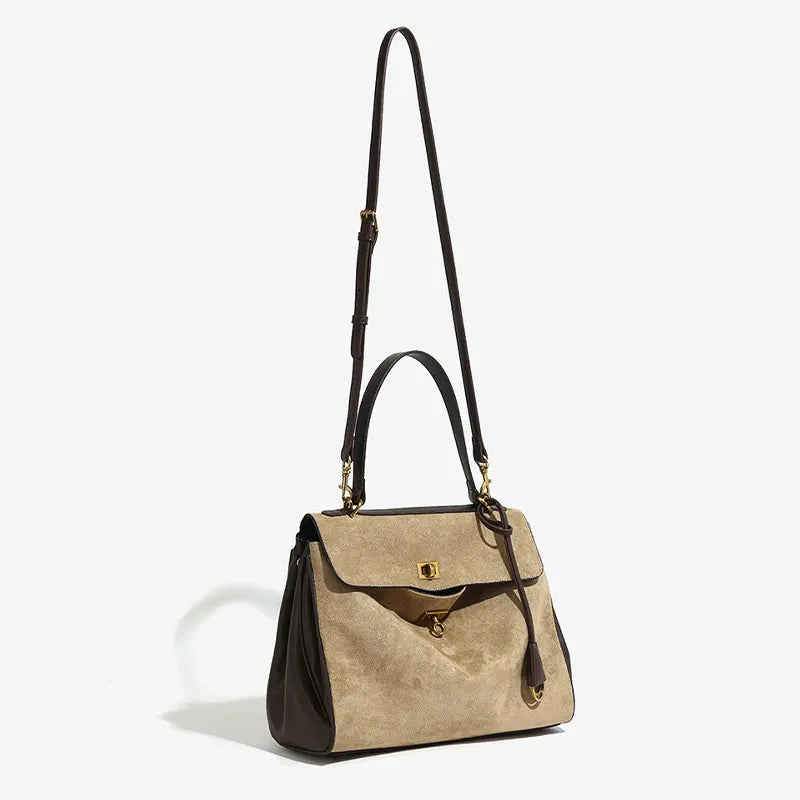 Brand Frosted Leather Tote Rodeo Bag Large Capacity Handbag For Women With Lock Handheld Shoulder Crossbody Briefcase Work Bags