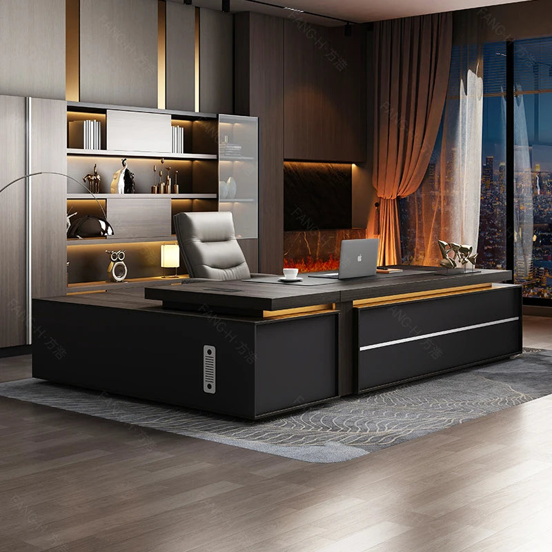Designer Chinese Boss Table Simple Modern Chinese Reception Drawers Desks Cabinet Conference Unusual Bureau Meuble Furniture - Kimlud