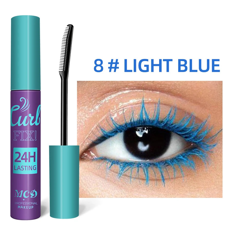 Colorful Slender Mascara Waterproof Fast Drying Curling Eyelashes Multicolor Lashes Makeup Long Lasting Blue Green Cosmetic