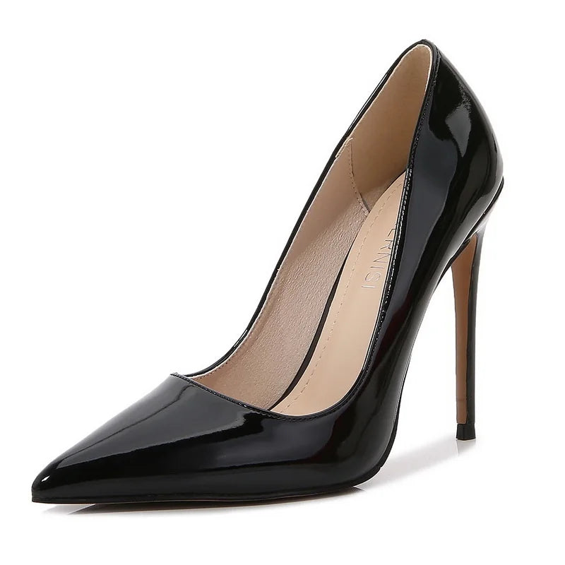 Women Pointed Toe High Thin Heel Shoes Outdoor Office Sweet Single Shoes Nightclub Party Banquet Wedding Host Model Heeled Pumps