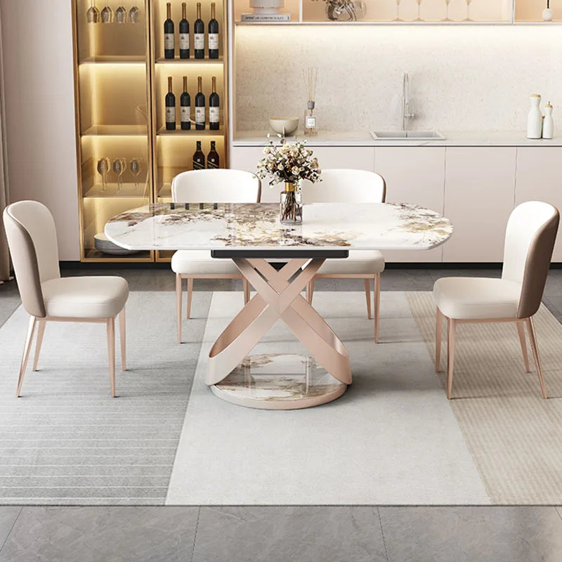 Nordic Extension Dining Table Oval Living Organiser Chair Dining Table Modern 6 Seater Muebles Para El Hogar Kitchen...