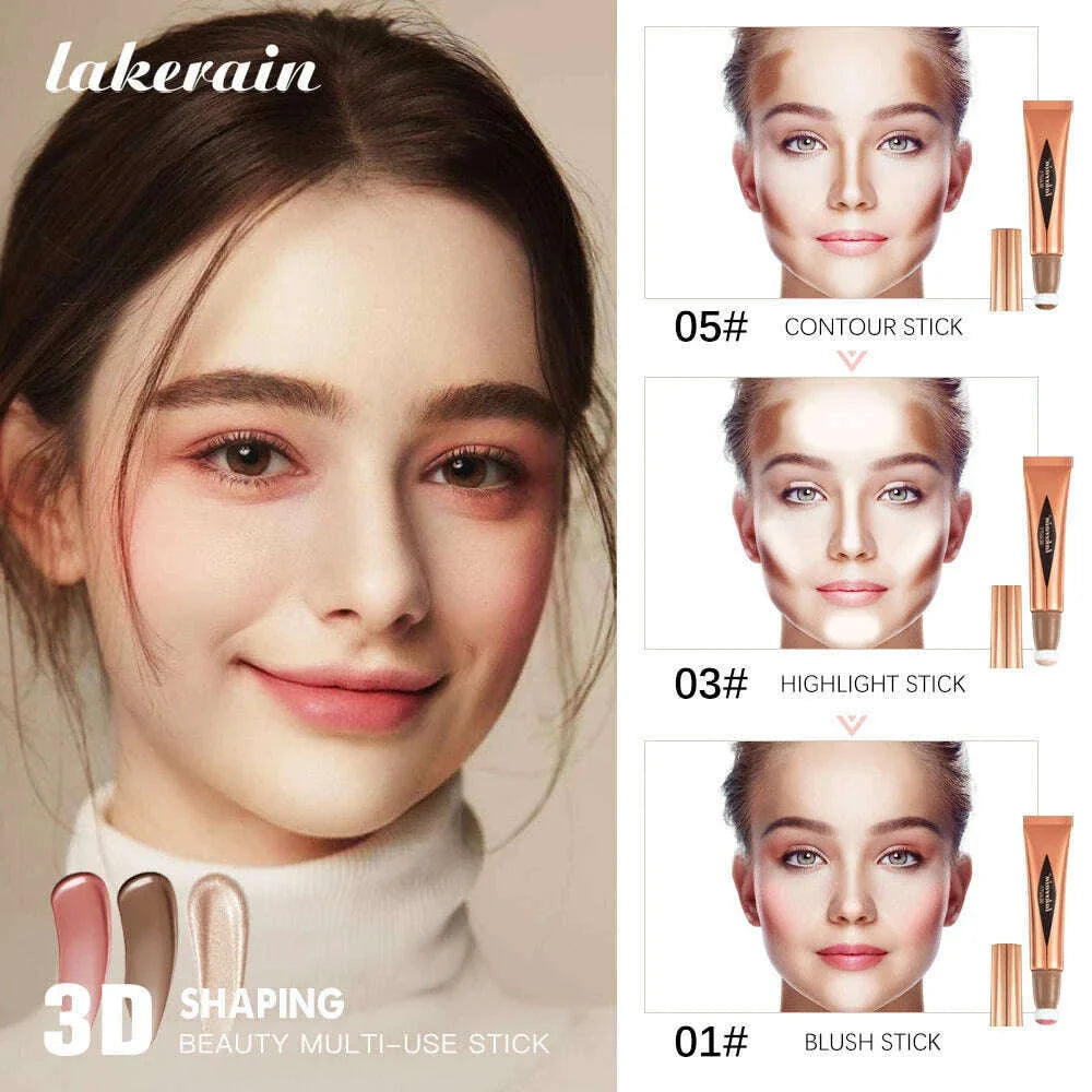 Multi-color Air Cushion Blush Highlight Contour Stick Long-lasting Easy Color Development Color Combination For Korea Makeup