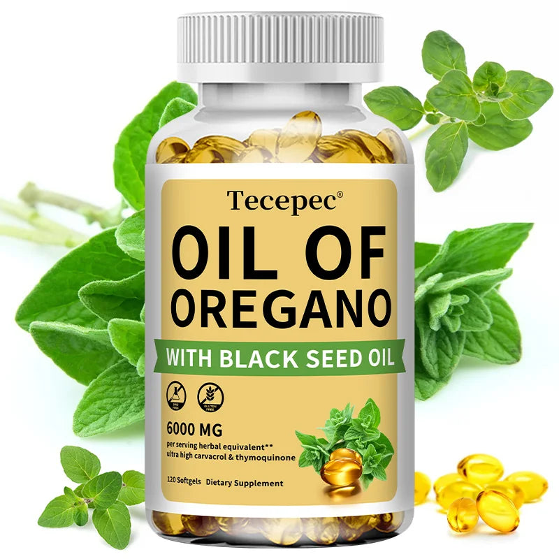 Oil of Oregano with Black Seed Oil, 30/60/120 Capsules– 20:1 Extract - Antioxidant Immune Health Support, Non-GMO...