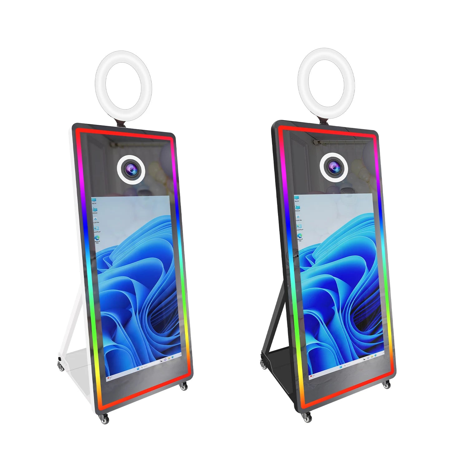 Portabl Magic Mirror Photo Booth 43 inch Touch Screen Camera photoBooth with LED and Flight Case Selfie for Wedding Party Events - Kimlud