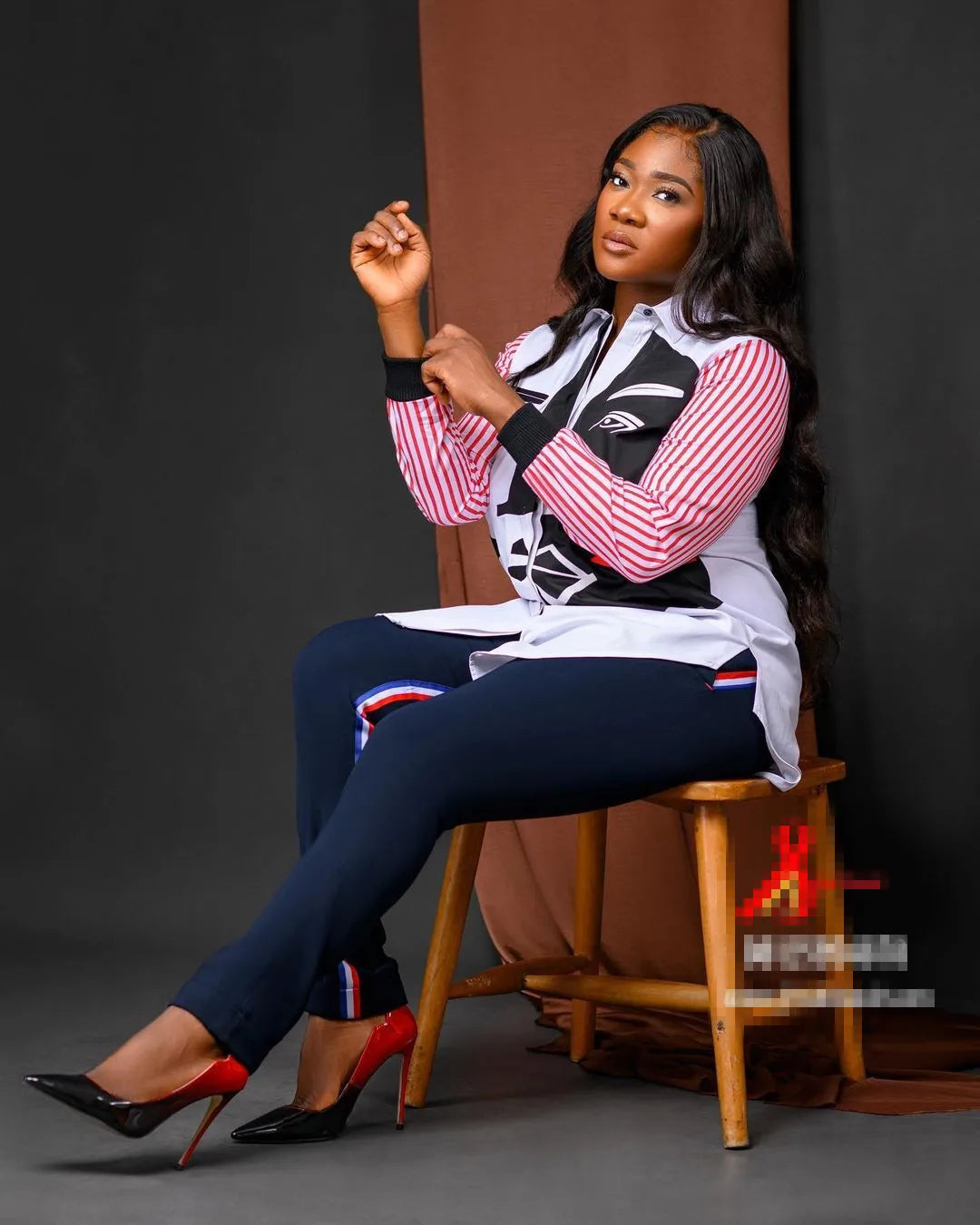 M-6133 European and American Fashion Positioning Multiple Long Sleeve Printed Shirts Autumn Style