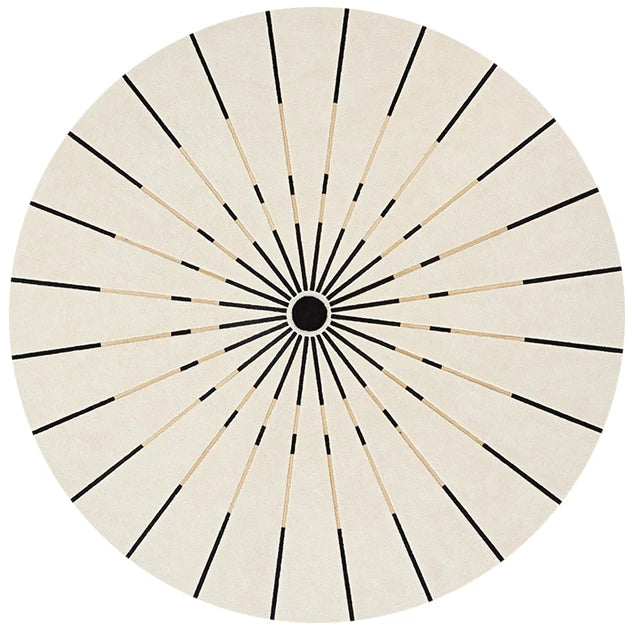 Home Thicken Non-slip Mat Modern Minimalist Carpets for Living Room Fluffy Soft Bedroom Decor Stripe Carpet Large Area Round Rug - Kimlud