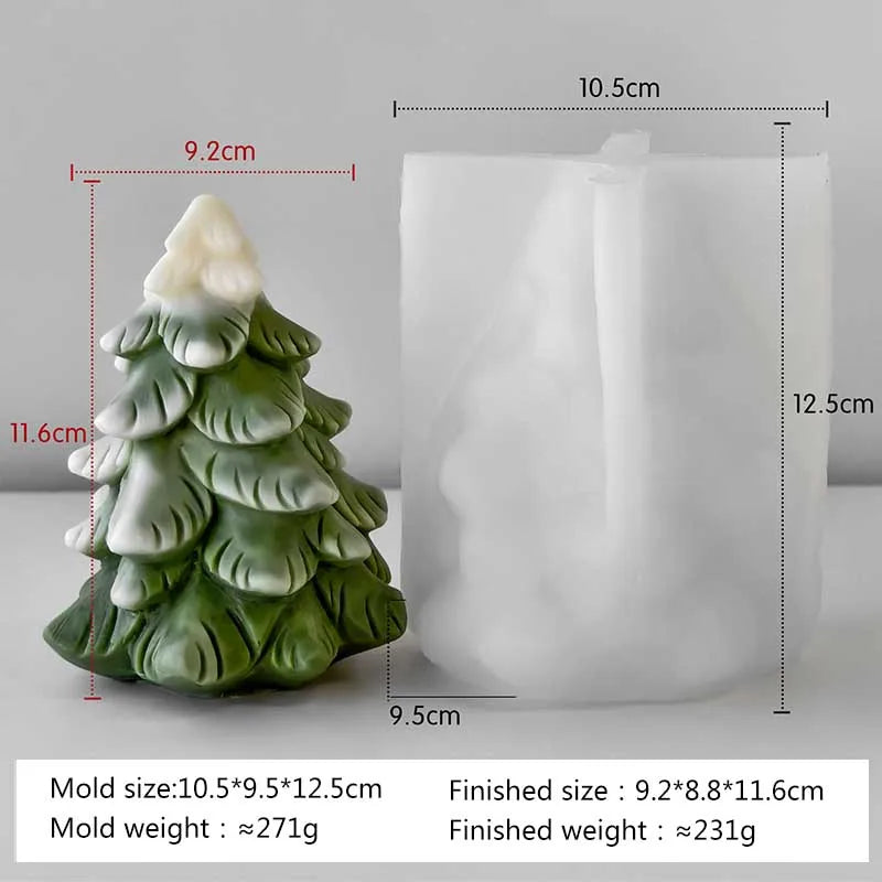 DIY Christmas Tree Silicone Candle Mold Handmade Aroma Candle Plaster Resin Mould Christmas Candle Making Supplies