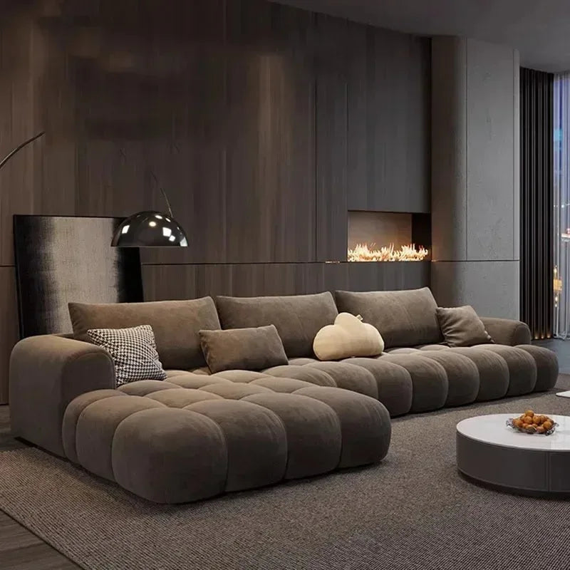 K Relaxing Fancy Sofa Cheap Stretch Brown Floor Recliner Sofa Puffs Sectional Juego De Muebles Para Sala Living Room Furniture - Kimlud
