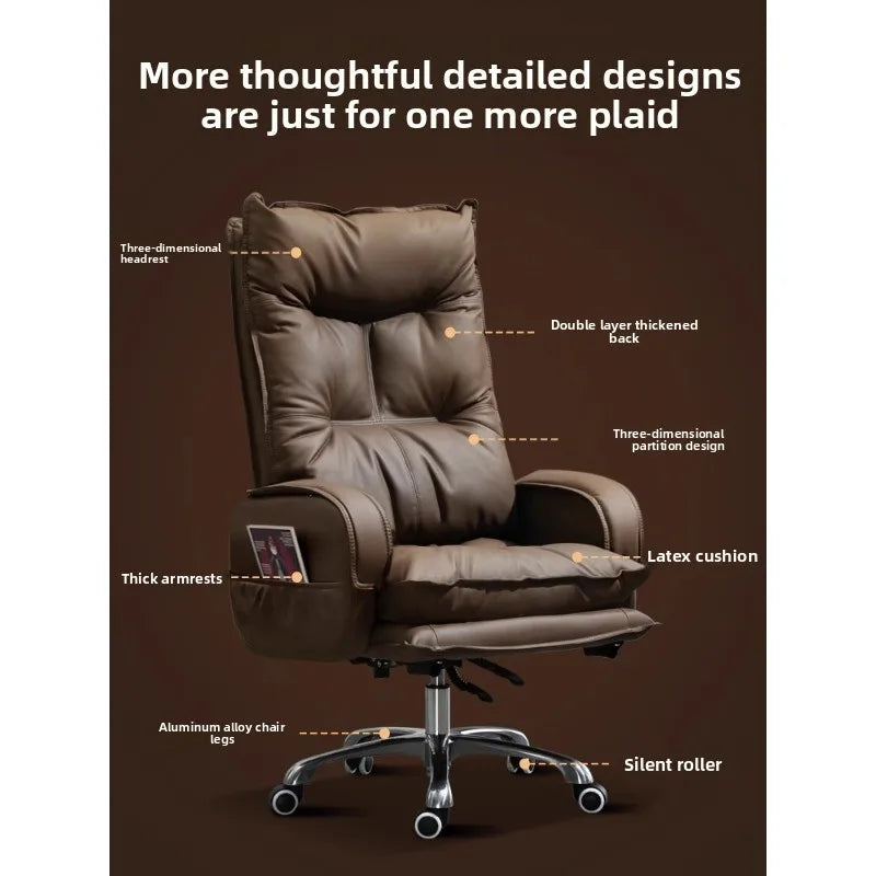 Boss chair, comfortable for home use, sedentary office chair, business sofa, study seat, reclining option | Kimlud...