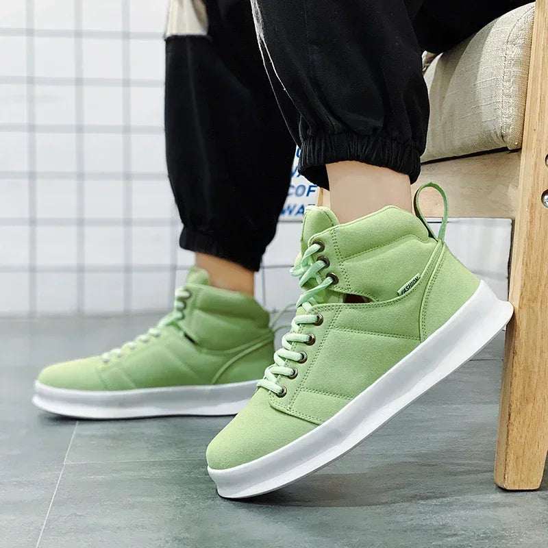 Sneakers men Flat Platform Shoes Fashion Breathable Thick bottom Running Casual High Top Shoes Ladies