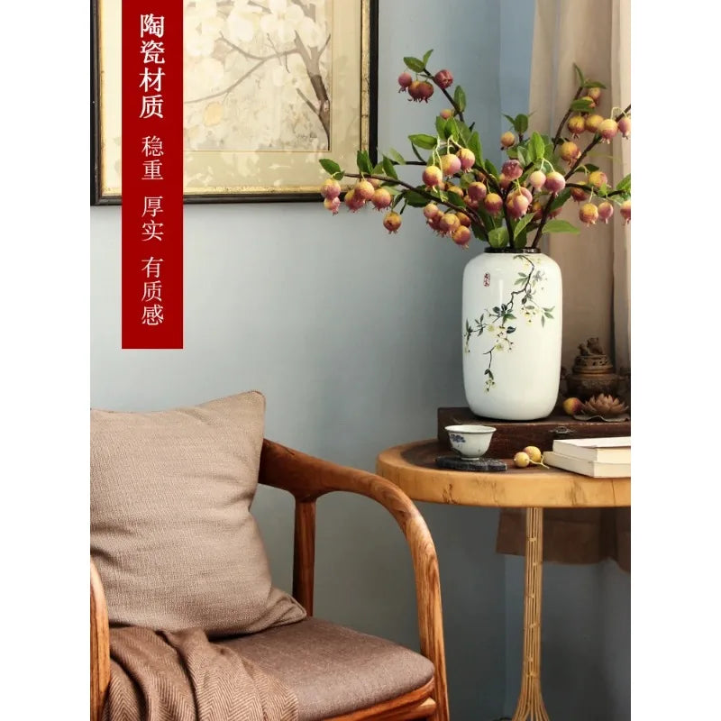 Chinese Ceramic Vase Decoration Living Room Entrance Floral Home Hydroponic Simple round Housewarming Gift Flower