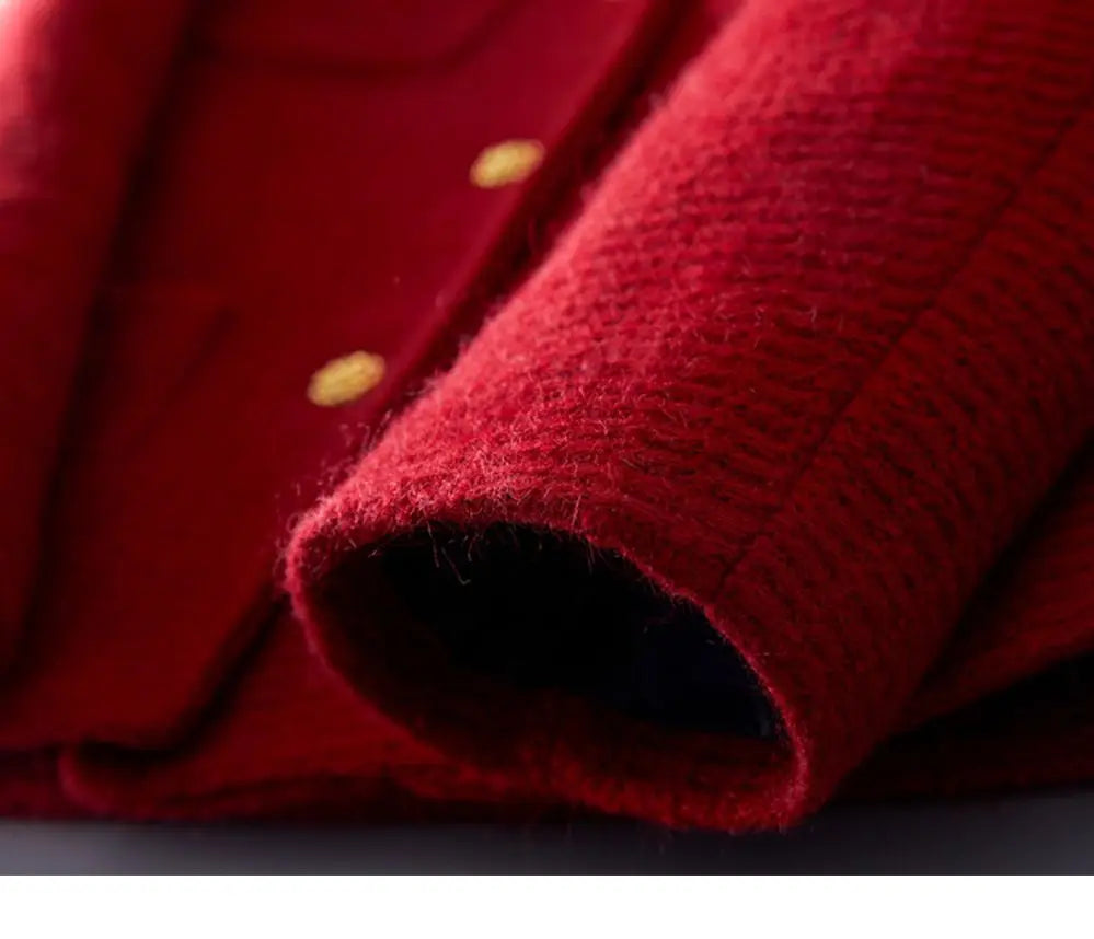 Women's Spring Autumn New Red White Fragrant Coat Chic Outerwear Tops High Street French Fashion