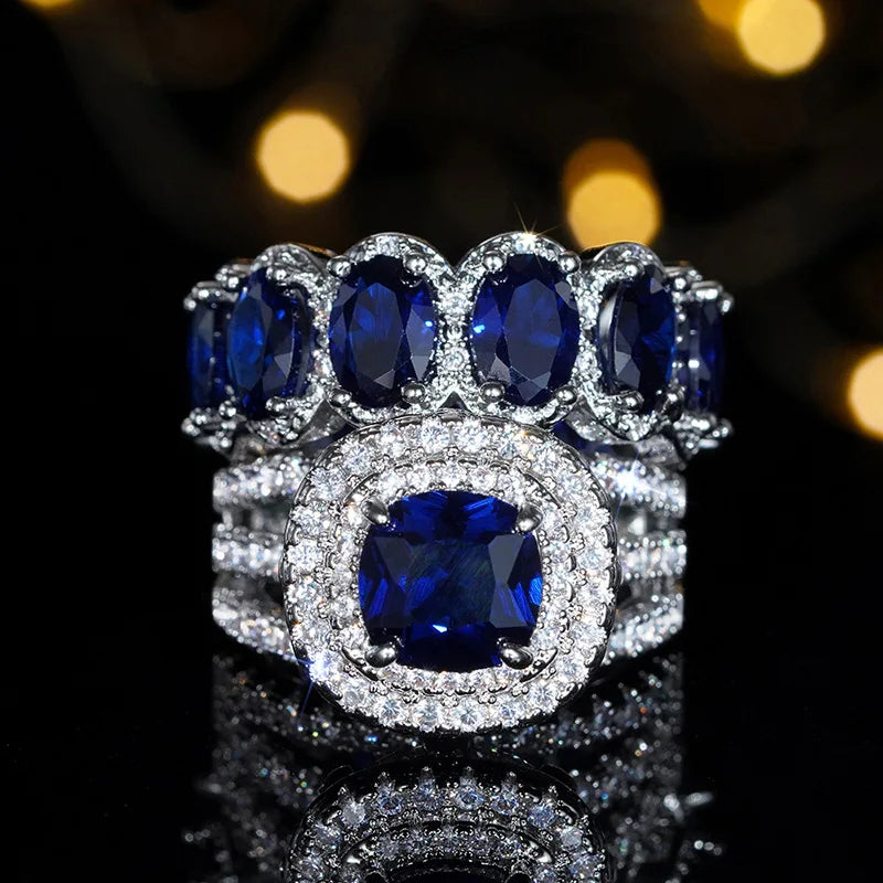 Europe and The United States Fashion Shining Double Layer Ring Ladies Luxury Exquisite Wedding Banquet Jewelry Gifts |...