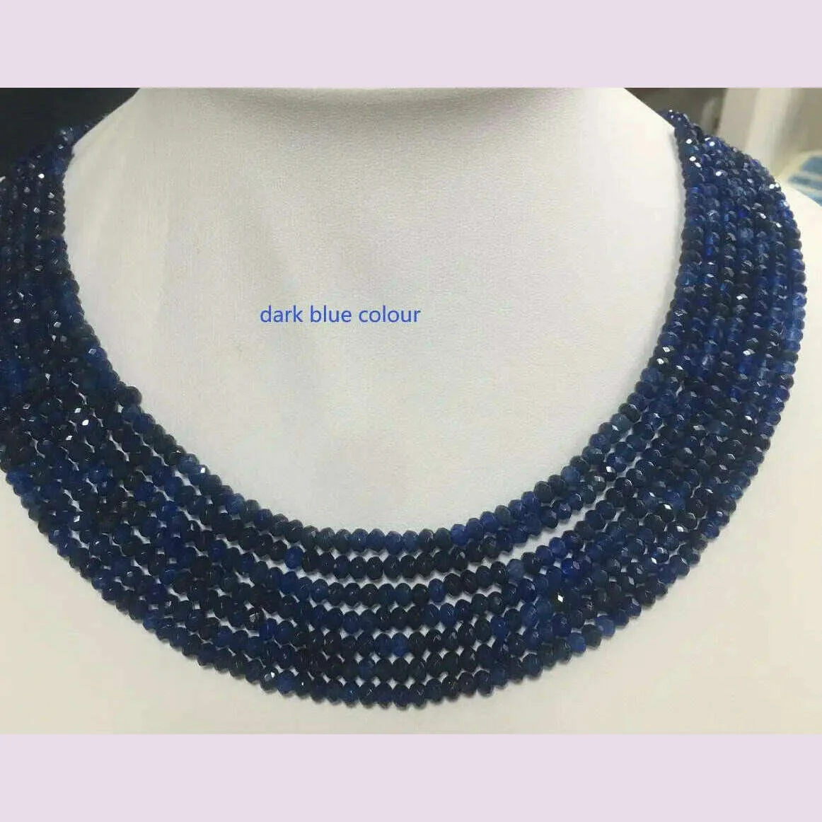 2x4mm NATURAL RUBY FACETED BEADS NECKLACE 7 Rows 17'’-23" Can Choice Red Blue White Green Yellow