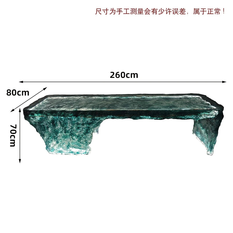 Premium Light Luxury Transparent Resin Hotel Front Desk Restaurant Villa Kitchen Partition Luminous Crystal Glacier Island Table