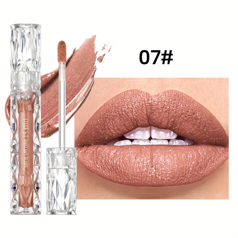 Diamond Liquid Lipstick Moisturizing Lasting Purple Sparkling Waterproof Lip Gloss Matte Glitter Lipstick Korean Makeup