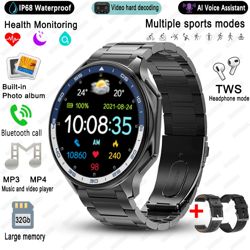 For OPPO Watch X High-End Business Watch Men 32Gb Memory Video Playback Smart Watch Sports Fitness Waterproof Bracelet 2025 New