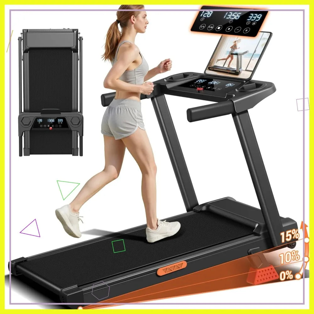 3-in-1 Foldable Treadmill with 16% Incline, 300 Lbs Capacity, Quiet Motor for Home Office - Kimlud