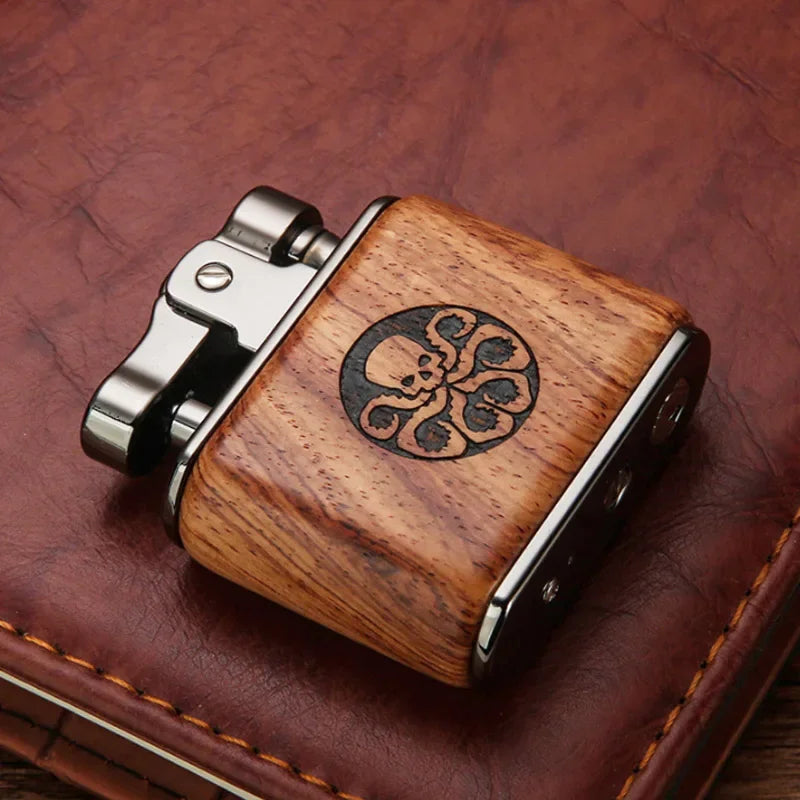ZORRO Retro Kerosene Lighter Oil Gasoline Wood Metal Lighter Grinding Wheel Brass Core Cigarette Lighter Gadget...