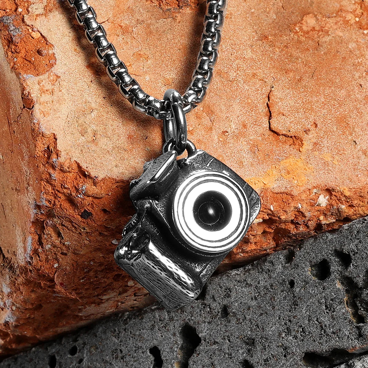 Retro Camera Men Necklaces With Pendant Stainless Steel Unique Jewelry For Male Women Punk Hip Hop Accessories Gifts Wholesale