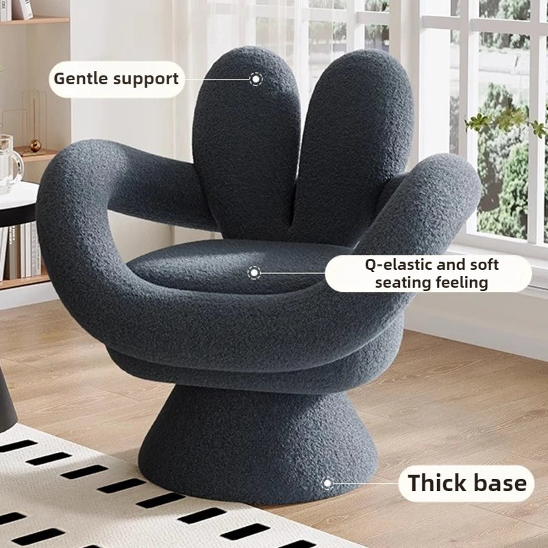 Luxury Design Balcony Living Room Chair Swivel Single Relaxing Sofa Chair Backrest Dresser Vanity Nordic Armchairs Living Chairs - Kimlud