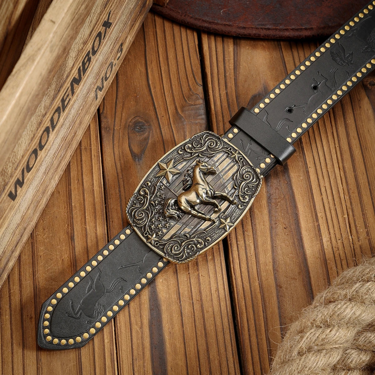 A Western-style PU belt with buckles suitable for both men and women, casual and retro, is perfect for daily outings |...