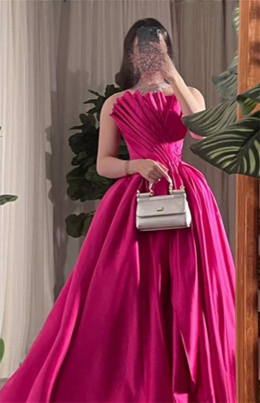 CustomizedProm Dresses Elegant Strapless Ball Gown Draped Shirred Open Back Taffeta Occasion Evening Vestidos De Ocasião Formal