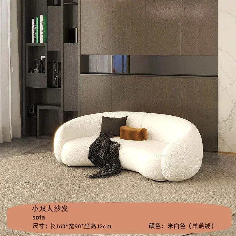 Curved Living Room Sofas Designer Beauty Salon Sofa Clothing Store Rest Area Reception Sofa Cream Style Living Room...